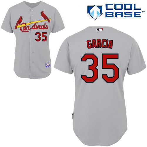 Greg Garcia #35 MLB Jersey-St Louis Cardinals Men's Authentic Road Gray Cool Base Baseball Jersey